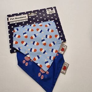 N3 For $15 NWT Patriotic 4th of July Pet Bandanas Set of 2
